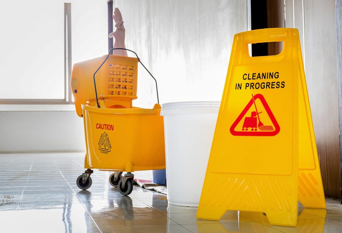 Commercial waste containers and compactors at an enterprise facility