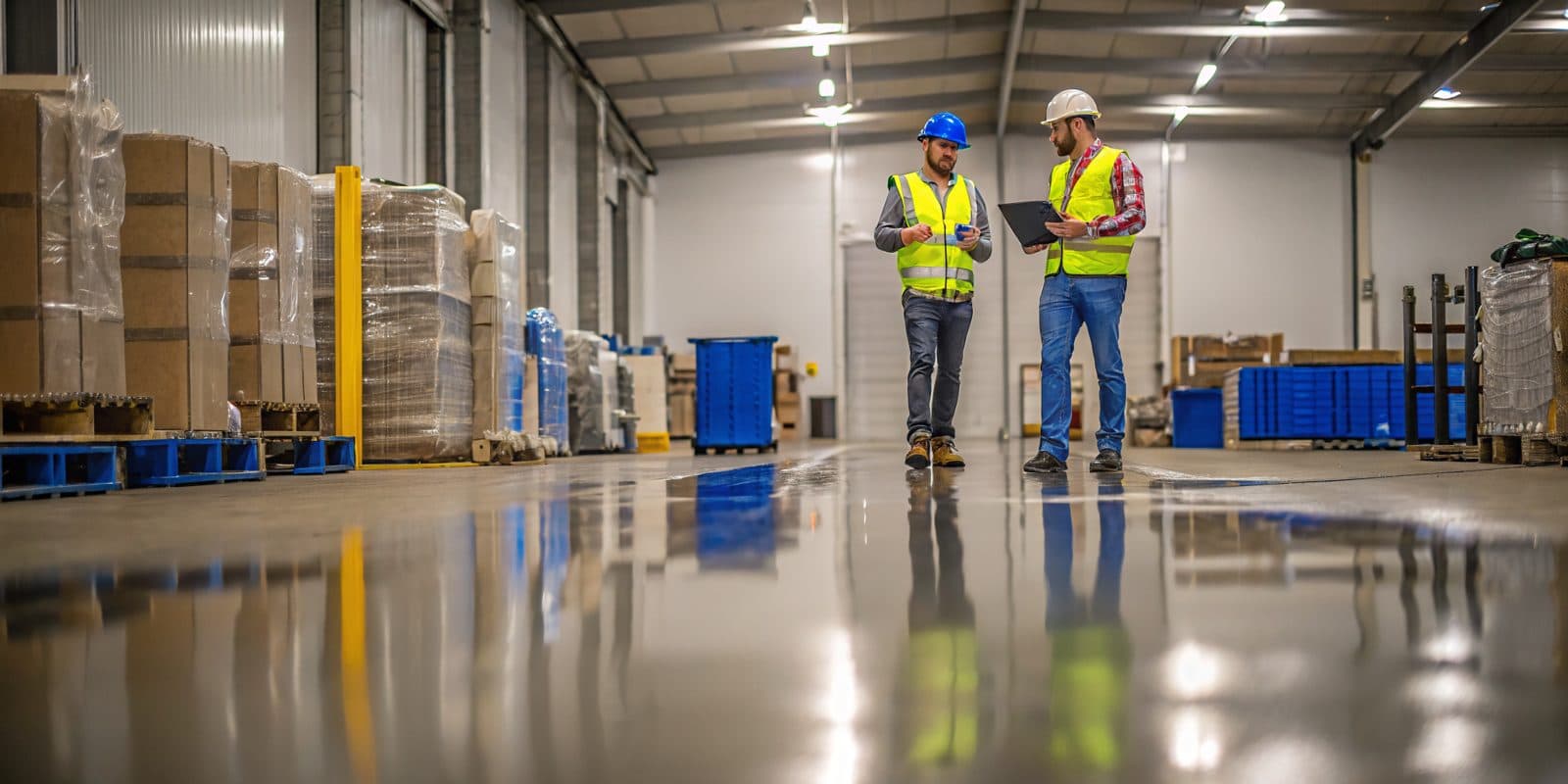 Enterprise material recovery facility with sorted recyclables on pallets